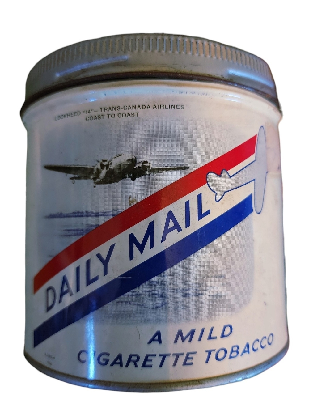 Vintage 1940s Daily Mail Tobacco Tin Trans-Canada Air Lines Collectible